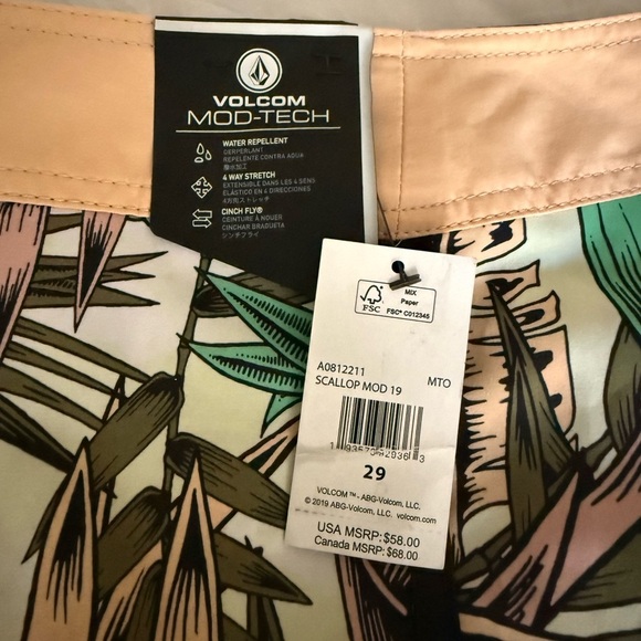 VOLCOM Tropical Print Men's Swim Shorts - Picture 6 of 10